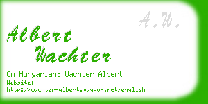 albert wachter business card